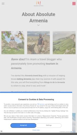 Absolute Armenia Travel Guide and Blog screenshot