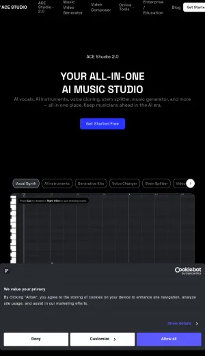 Ace Studio AI Software screenshot