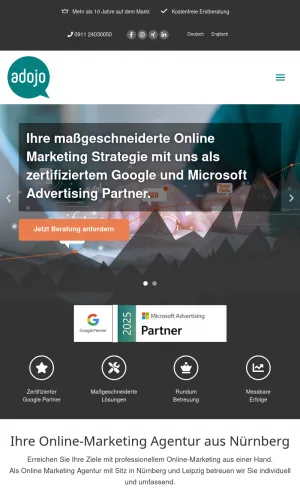 Adojo GmbH Online Marketing Agency screenshot