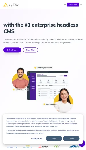 Agility CMS Enterprise Headless Content Management System screenshot