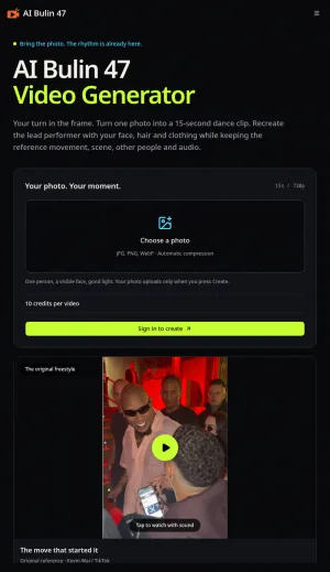 AI Photo to Dance Video Generator screenshot