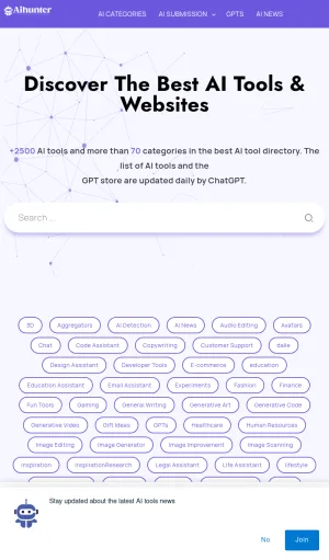 AI Tools Directory and Resource Hub screenshot