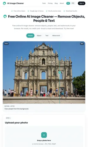 AI Photo Cleanup and Object Removal Tool screenshot