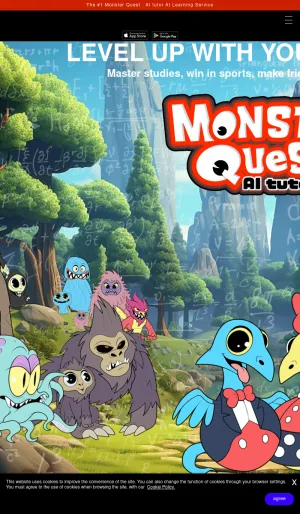 Monster Quest AI Homework Tutor and Study App screenshot