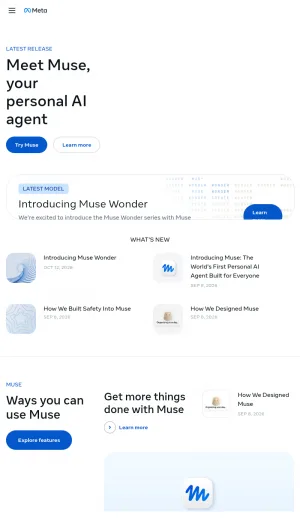 Meta AI Products, Models, and Research screenshot