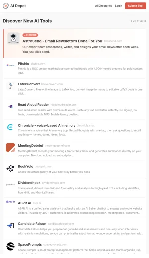 AI Depot - Directory of AI Tools for Business and Productivity screenshot
