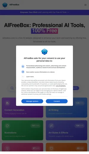 Free AI Tools for Writing, Marketing, and Image Creation screenshot