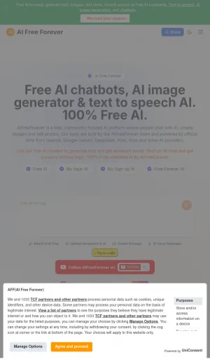 Free AI Chatbots and Content Tools screenshot