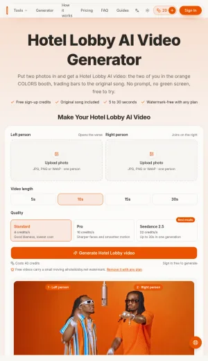 AI Hotel Lobby Photo to Video Generator screenshot