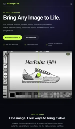AI Image Animation and Image to Video Tool screenshot