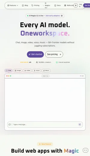 AI Magicx Multi Model AI Workspace screenshot