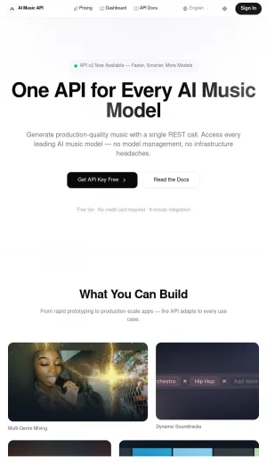 AI Music Generation API for Developers screenshot