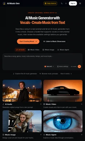 AI Music Generator for Text Prompts and Original Songs screenshot