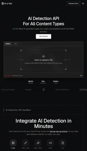 AI Content Detection and Deepfake Verification Software screenshot