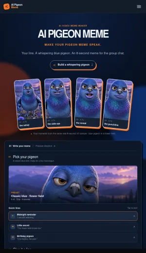 AI Pigeon Meme Video Maker screenshot