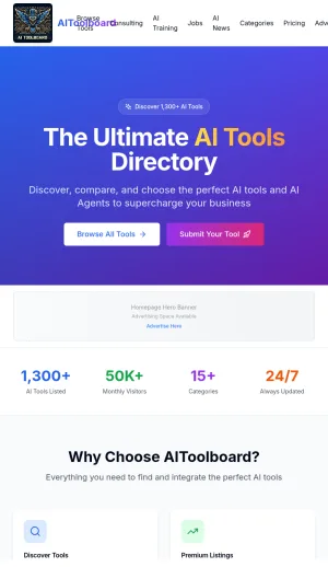 AIToolboard AI Tools Directory and Comparison Platform screenshot