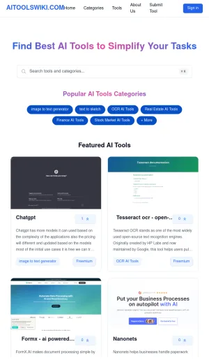 AIToolsWiki AI Tools Directory screenshot