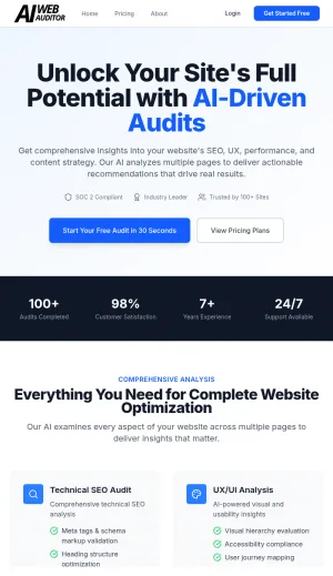 AI Web Auditor for SEO, UX, and Performance Analysis screenshot