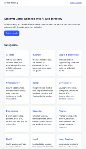 Curated Directory of Websites, Tools and Online Resources screenshot