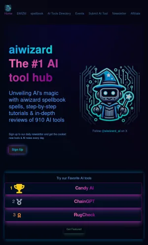 AI Wizard Tools and Events Directory screenshot