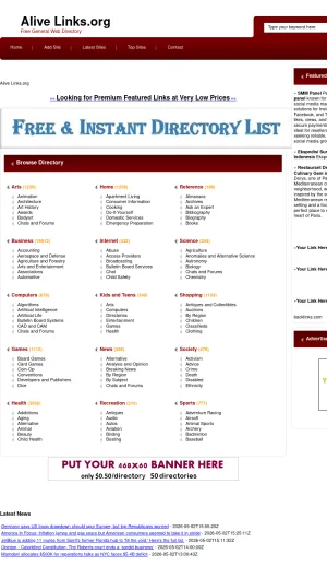Alive Links General Web Directory screenshot