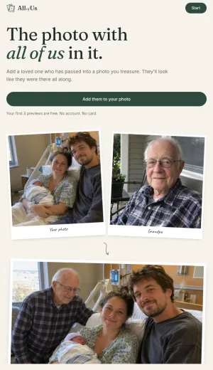 AI Memorial Photo Editing for Family Portraits screenshot