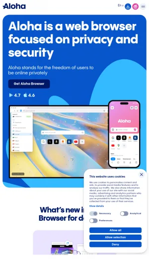 Aloha Browser: Private Browser with VPN and Ad Blocker screenshot
