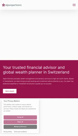Alpen Partners AG Swiss Wealth Management and Advisory screenshot