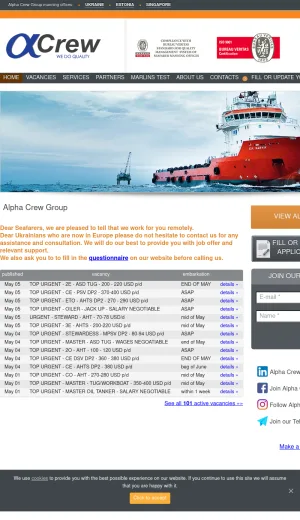 Alpha Crew Group Marine Manning and Crew Recruitment screenshot