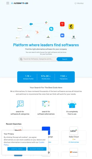 Software Alternatives and Pricing Comparison Directory screenshot