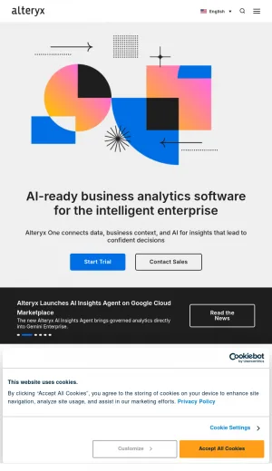 Alteryx AI-Powered Analytics and Data Workflow Automation screenshot