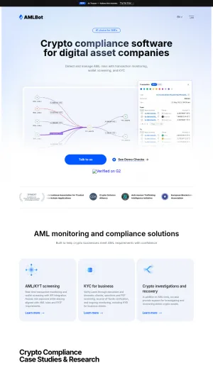 AMLBot Crypto Compliance and AML Monitoring Platform screenshot