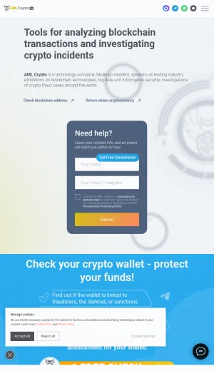 AML Crypto Blockchain Analytics and Crypto Investigation Tools screenshot