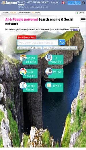 Anoox Nonprofit Social Search Network screenshot