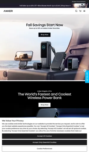 Anker Charging Accessories and Portable Power Products screenshot