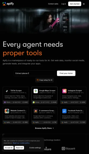 Apify Automation Platform for Web Scraping and AI Agents screenshot