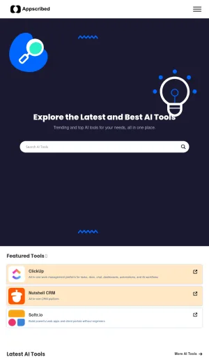 Appscribed AI Tools Directory and News Blog screenshot