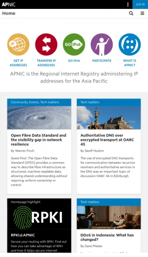 APNIC: Asia Pacific Internet Registry and Infrastructure screenshot