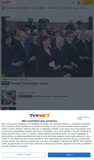 Apollo Latvian News and Entertainment Portal screenshot