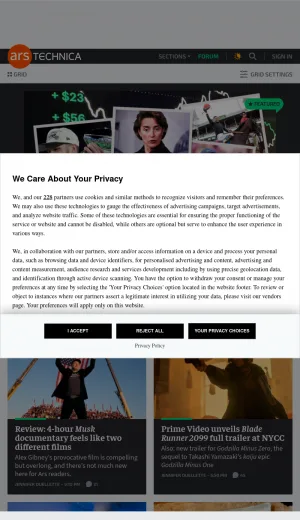 Ars Technica Technology News, Reviews, and Analysis screenshot