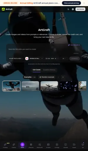 ArtCraft AI Creative Studio for Images, Video, and 3D Scenes screenshot