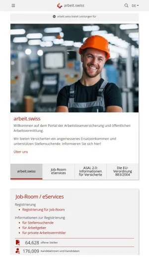 Swiss Unemployment Insurance and Public Employment Services screenshot