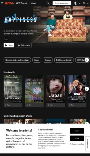 Arte European Culture and Arts TV Channel screenshot