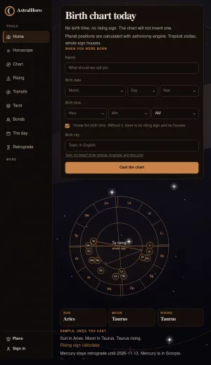 AstralHoro Astrology and Tarot Readings screenshot