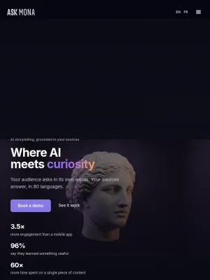 Ask Mona Conversational AI for Museums and Cultural Brands screenshot
