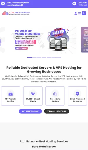 Atal Networks Cloud VPS and Dedicated Server Hosting screenshot