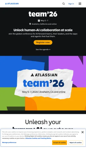 Atlassian Team Collaboration and Project Management Software screenshot