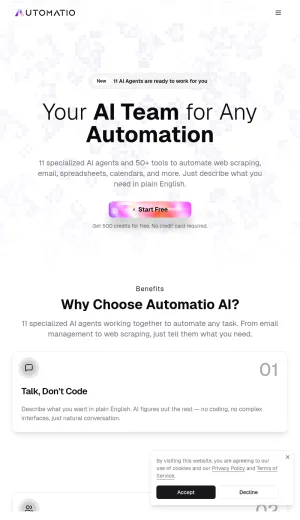 Automatio AI Browser Automation and Web Scraping Platform screenshot