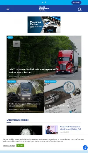 Autonomous Vehicle and ADAS Industry News Magazine screenshot