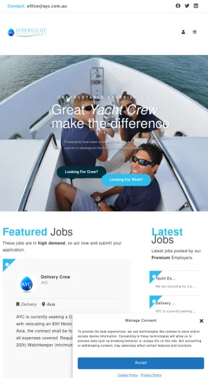 AYC Superyacht Recruitment and Marine Jobs screenshot